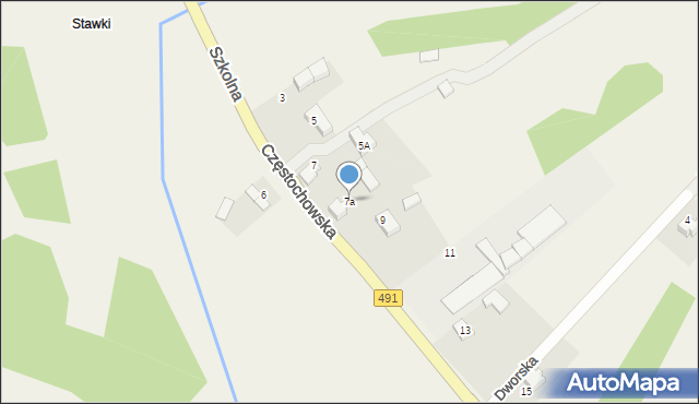 Biała, Częstochowska, 7a, mapa Biała