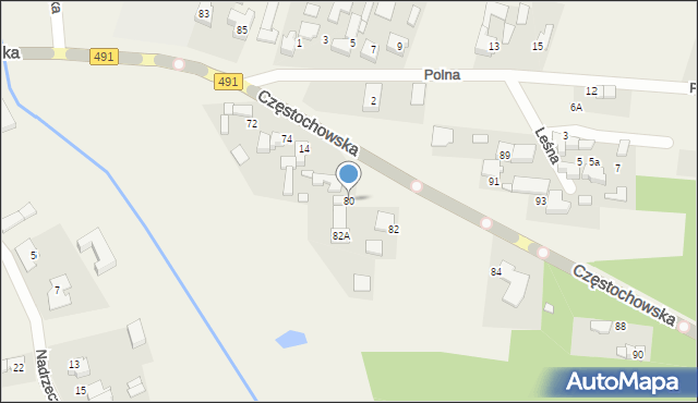 Biała, Częstochowska, 80, mapa Biała