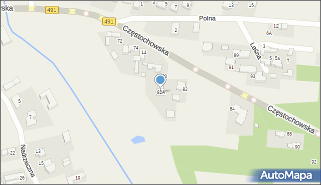 Biała, Częstochowska, 82A, mapa Biała