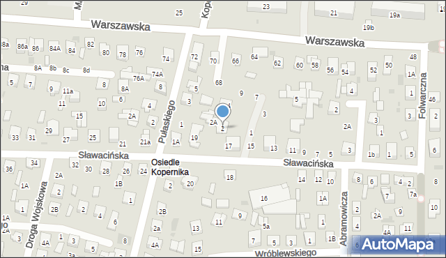 Biała Podlaska, Czarnieckiego Stefana, hetm., 2, mapa Białej Podlaskiej