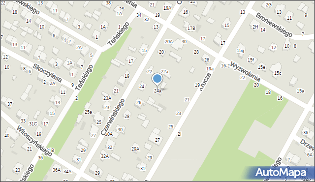 Biała Podlaska, Czerwińskiego Jana, 24a, mapa Białej Podlaskiej