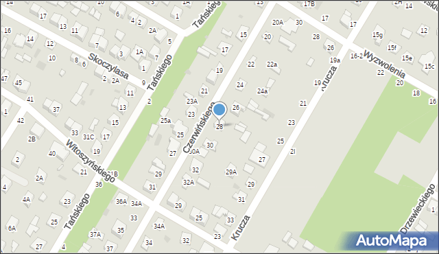 Biała Podlaska, Czerwińskiego Jana, 28, mapa Białej Podlaskiej