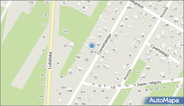 Biała Podlaska, Czerwińskiego Jana, 57, mapa Białej Podlaskiej