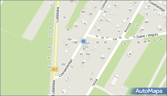 Biała Podlaska, Czerwińskiego Jana, 64A, mapa Białej Podlaskiej