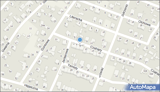 Białe Błota, Czahary, 6, mapa Białe Błota