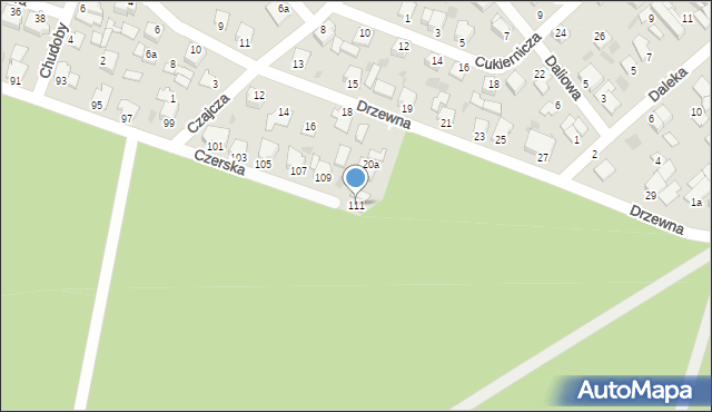 Białe Błota, Czerska, 111, mapa Białe Błota