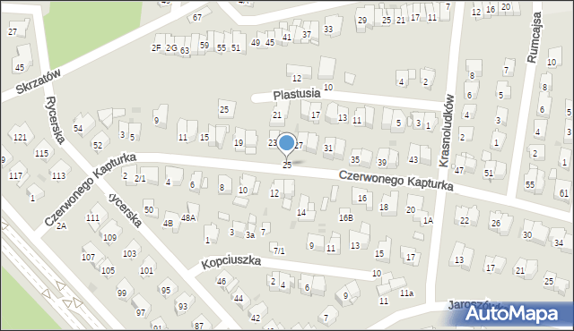 Białystok, Czerwonego Kapturka, 25, mapa Białegostoku