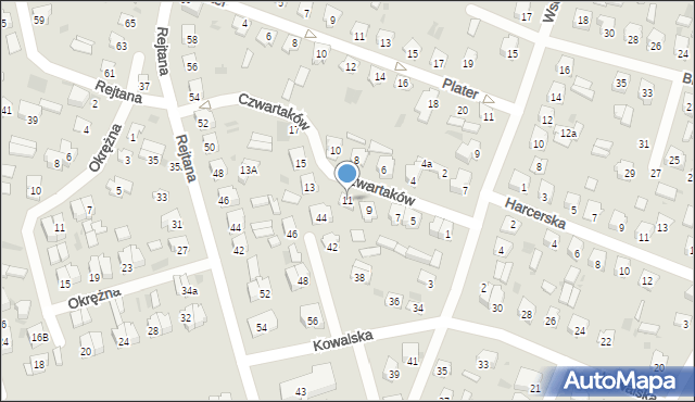 Bielsk Podlaski, Czwartaków, 11, mapa Bielsk Podlaski