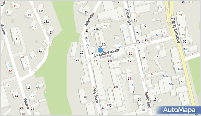 Bielsko-Biała, Czajkowskiego Piotra, 15d, mapa Bielsko-Białej