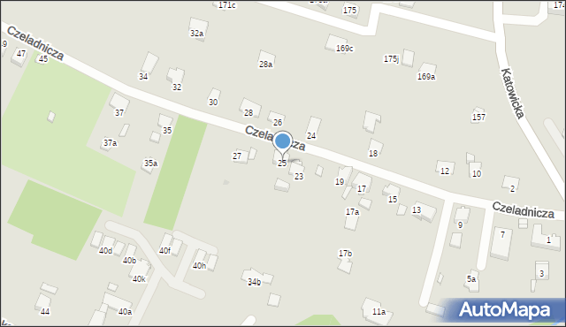 Bielsko-Biała, Czeladnicza, 25, mapa Bielsko-Białej