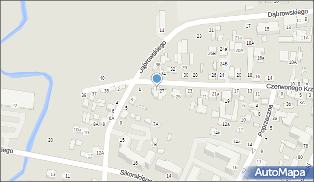 Biłgoraj, Czerwonego Krzyża, 27a, mapa Biłgoraj