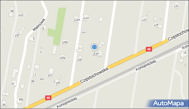 Blachownia, Częstochowska, 113, mapa Blachownia