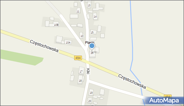 Bodzanowice, Częstochowska, 16, mapa Bodzanowice