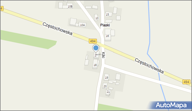 Bodzanowice, Częstochowska, 17, mapa Bodzanowice