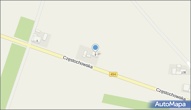 Bodzanowice, Częstochowska, 9, mapa Bodzanowice