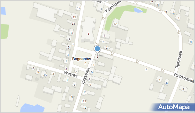 Bogdanów, Czyżewskiego Ludwika, gen., 1, mapa Bogdanów