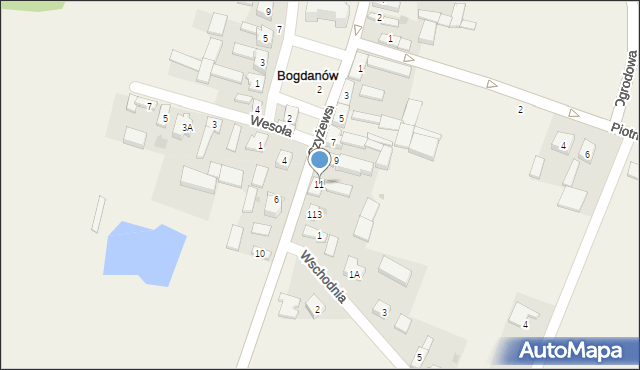 Bogdanów, Czyżewskiego Ludwika, gen., 11, mapa Bogdanów