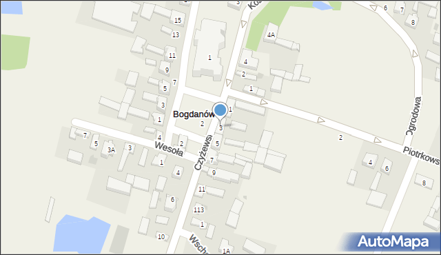 Bogdanów, Czyżewskiego Ludwika, gen., 3, mapa Bogdanów