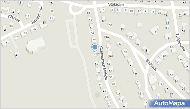 Bolesławiec, Czerwonych Maków, 53, mapa Bolesławca