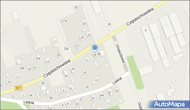 Boronów, Częstochowska, 6, mapa Boronów