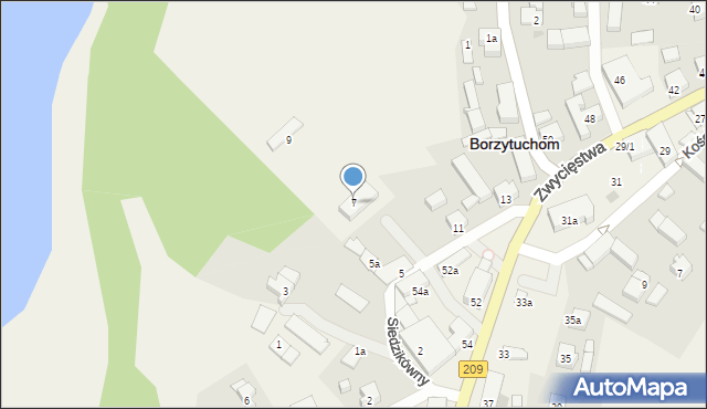 Borzytuchom, Czterdziestolecia, 7, mapa Borzytuchom