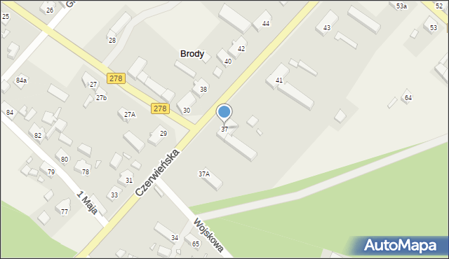 Brody, Czerwieńska, 37, mapa Brody