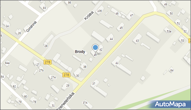 Brody, Czerwieńska, 40, mapa Brody