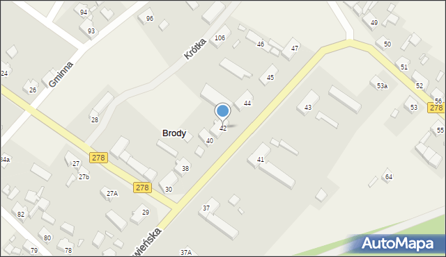 Brody, Czerwieńska, 42, mapa Brody