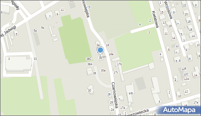 Brzesko, Czarnowiejska, 32, mapa Brzesko