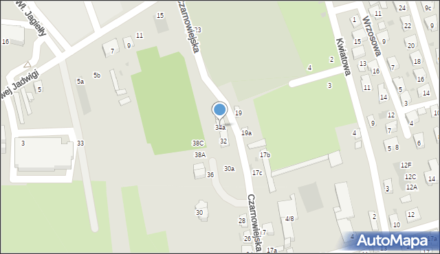 Brzesko, Czarnowiejska, 34a, mapa Brzesko