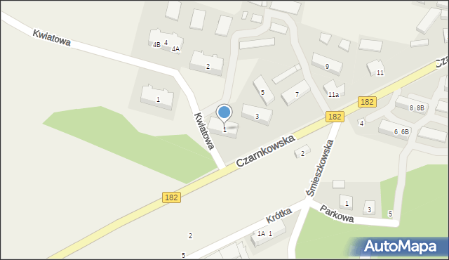 Brzeźno, Czarnkowska, 1, mapa Brzeźno