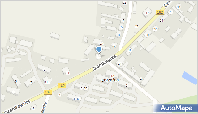 Brzeźno, Czarnkowska, 13, mapa Brzeźno