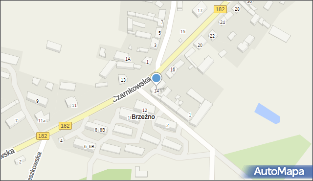 Brzeźno, Czarnkowska, 14, mapa Brzeźno