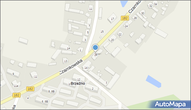 Brzeźno, Czarnkowska, 16, mapa Brzeźno