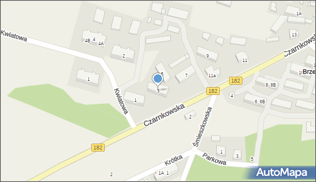 Brzeźno, Czarnkowska, 3, mapa Brzeźno