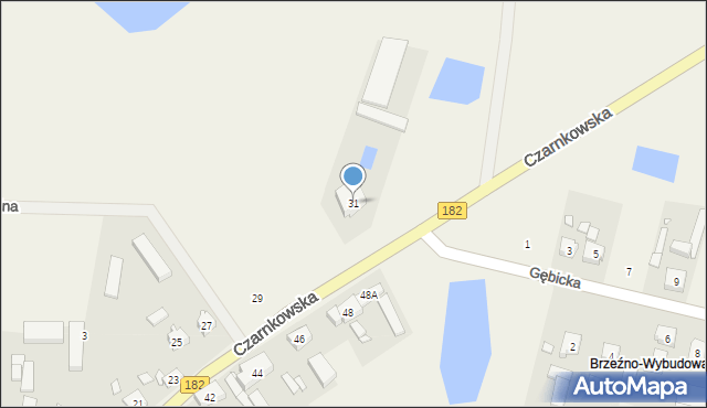 Brzeźno, Czarnkowska, 31, mapa Brzeźno