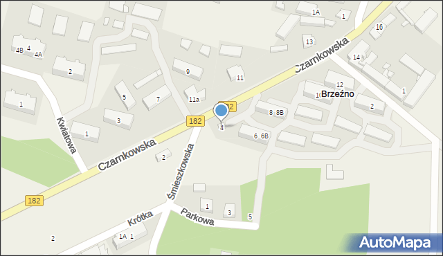 Brzeźno, Czarnkowska, 4, mapa Brzeźno