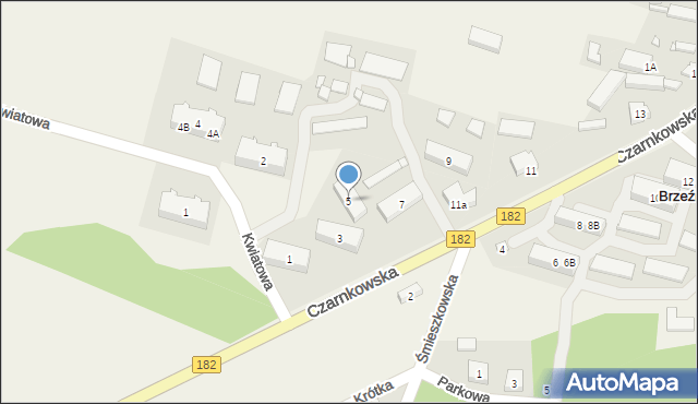 Brzeźno, Czarnkowska, 5, mapa Brzeźno