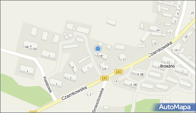 Brzeźno, Czarnkowska, 9B, mapa Brzeźno