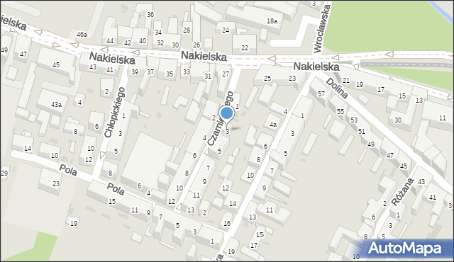 Bydgoszcz, Czarnieckiego Stefana, hetm., 3, mapa Bydgoszczy