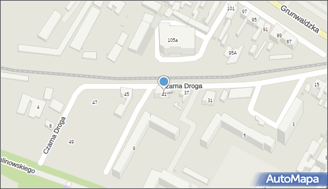 Bydgoszcz, Czarna Droga, 41, mapa Bydgoszczy