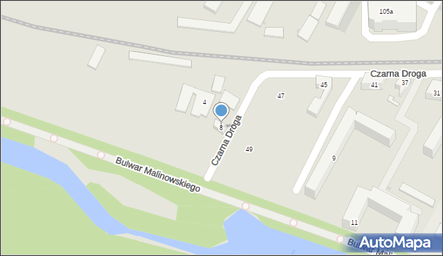 Bydgoszcz, Czarna Droga, 8, mapa Bydgoszczy