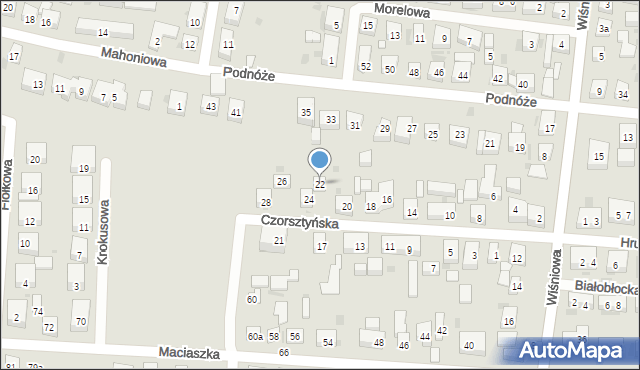 Bydgoszcz, Czorsztyńska, 22, mapa Bydgoszczy