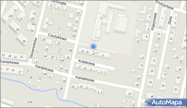 Bydgoszcz, Czyżykowa, 11, mapa Bydgoszczy