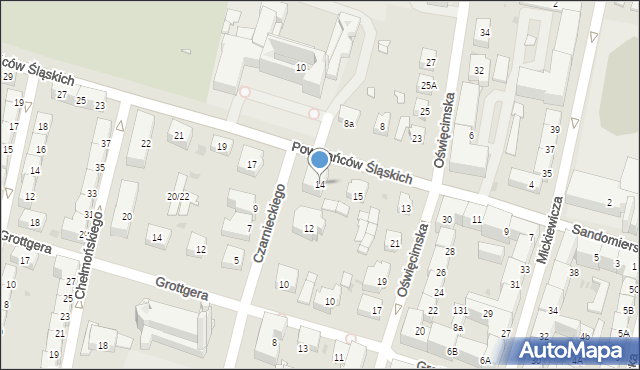 Bytom, Czarnieckiego Stefana, hetm., 14, mapa Bytomia