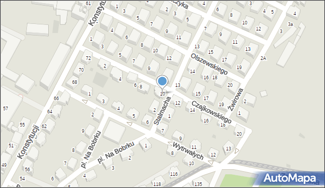 Bytom, Czajkowskiego Piotra, 10, mapa Bytomia