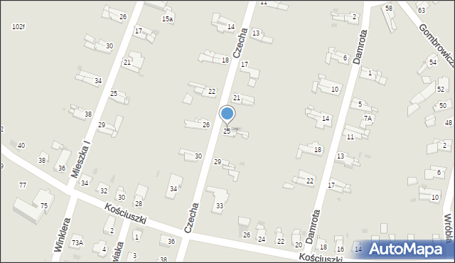 Bytom, Czecha Bronisława, 25, mapa Bytomia