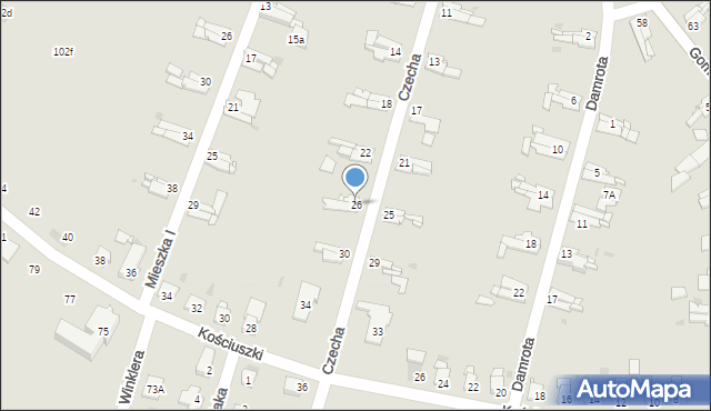 Bytom, Czecha Bronisława, 26, mapa Bytomia