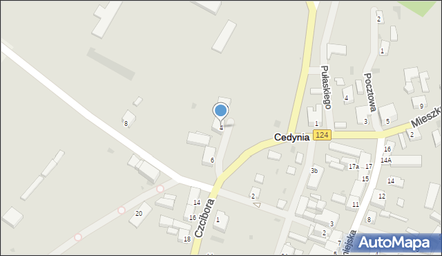 Cedynia, Czcibora, 4, mapa Cedynia