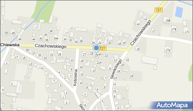 Chlewiska, Czachowskiego, 23, mapa Chlewiska